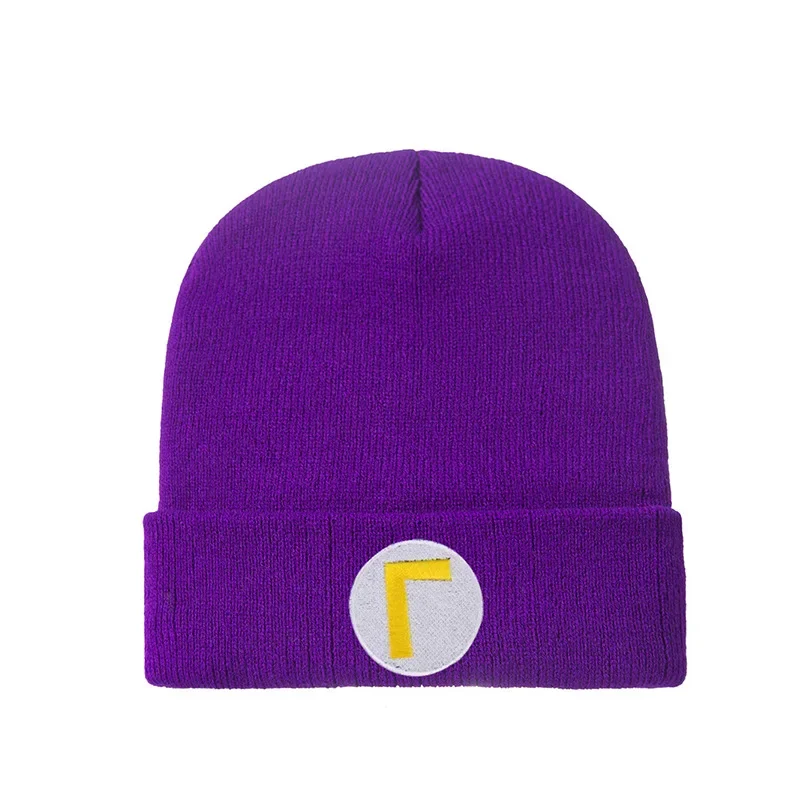 Czapka Anime Odyssey Cosplay, dziergana czapka beanie z haftem Super Luigi, unisex, ciepła czapka na jesień i zimę