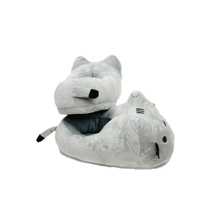 Cute Slippers Cartoon Cat Slippers Indoor Home Warmth Fall & Winter Plush Cotton Shoes Cotton Slippers for Men view 3