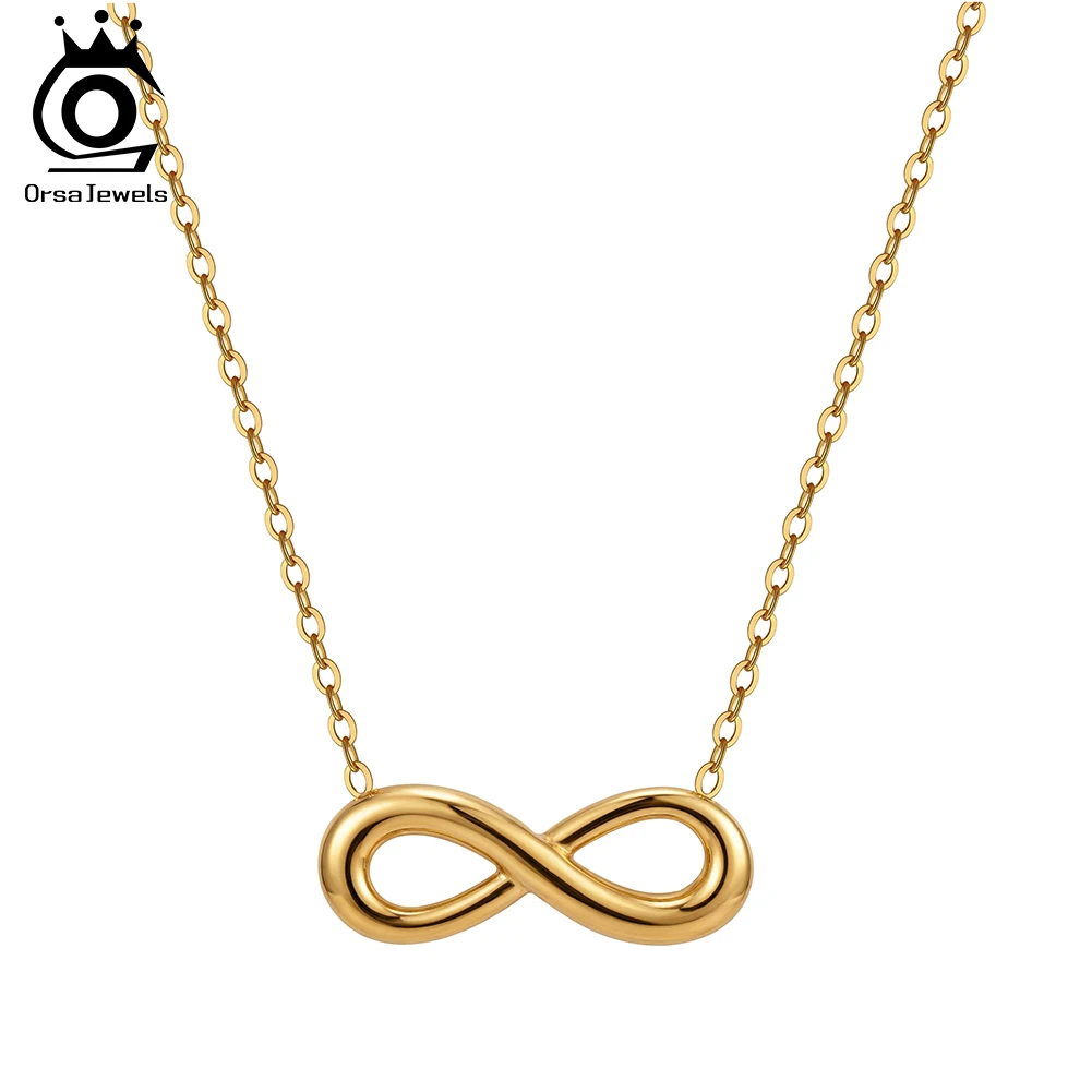 

ORSA JEWELS Ожерелье из нержавеющей стали с милым ажурным кулоном-бантом, универсальный аксессуар, женская цепочка на ключицы для повседневной носки STKN15