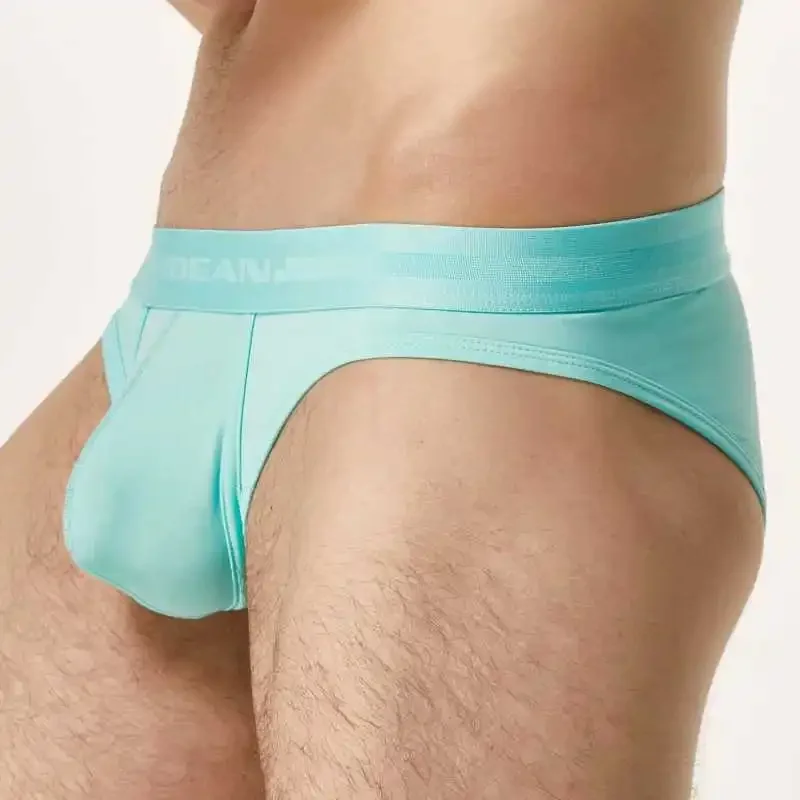 Fashion Solid Color Men Underwear Sexy Low Rise Briefs Bulge Penis Big Pouch Men Jockstrap Underpant Ice Silk Nylon Male Panties