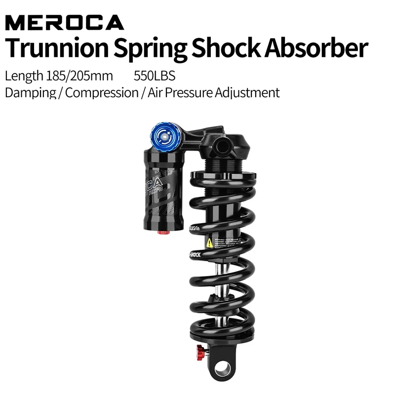 

MEROCA RCT3 Trunnion Mount Rear Shock Absorber 185/205mm Coil Spring MTB Bicycle Soft Tail 550LBS
