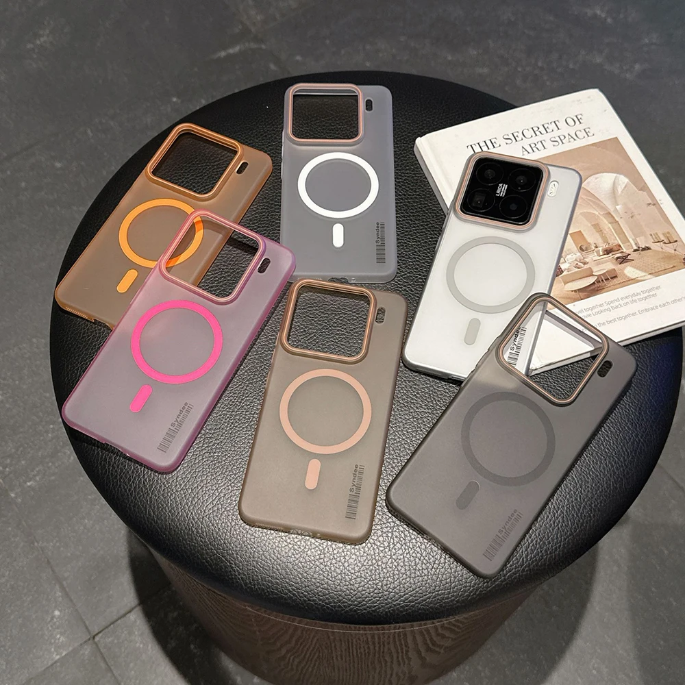 For Xiaomi Redmi Note 14 Pro Plus 5G 4G 14C Matte PC Barcode Lable Cover Funda Redmi Note 13 Pro Slim Translucent Magnetic Case