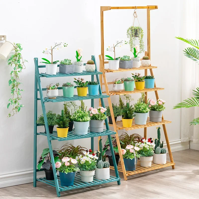 Sale Multi-layer Balcony Plant Stand Folding Storage Flower Shelves Hanging Design Strong Load Bearing Indoor Garden