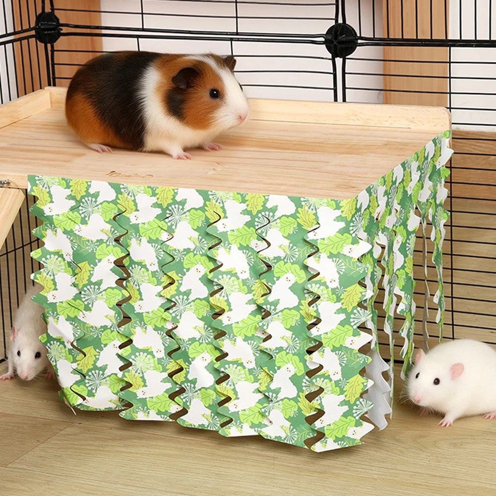 1PC Cuttable Small Pets Cage Curtains Guinea Pig Hideout DIY Fringe Tassel Privacy Shield for Rabbit Hamster Habitat Accessories