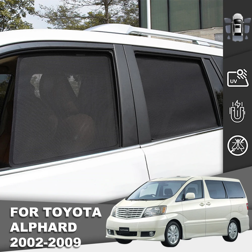 

For Toyota ALPHARD AH10 2002-2008 Magnetic Car Sunshade Shield Front Windshield Frame Curtain Rear Side Window Sun Shade Visor