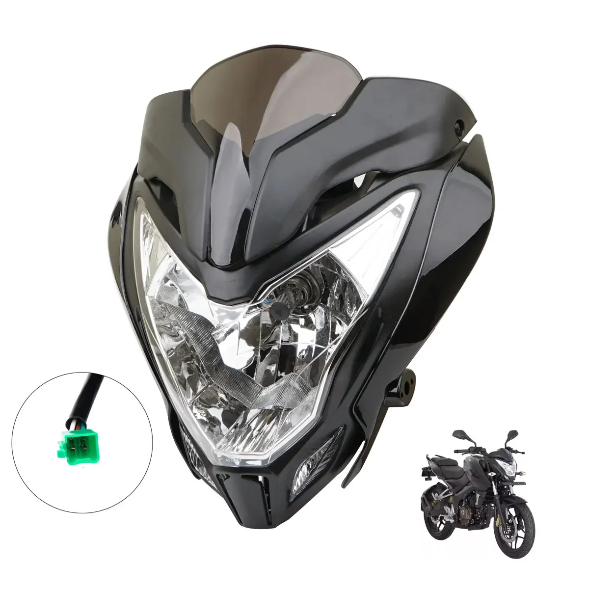 Motorcycle Front Headlight Headlamp Fairing Assembly for Bajaj Pulsar 150 200 PULSAR150 PULSAR200 Moto Headlight Accessories