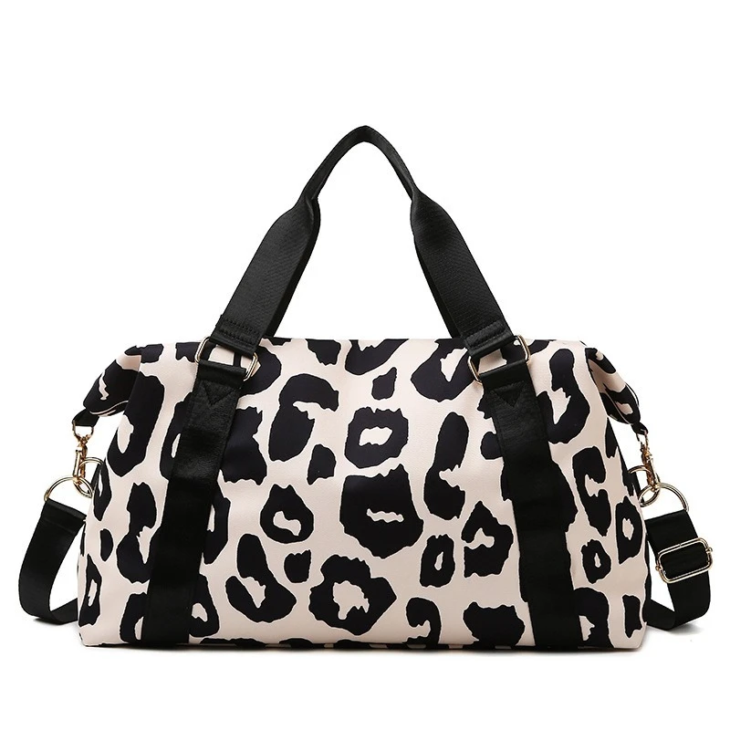 Women Travel Bag Short-distance Luggage Bag Large-capacity Milk Cow Pattern Travel Bag Boarding Bag Light Fitness Bags