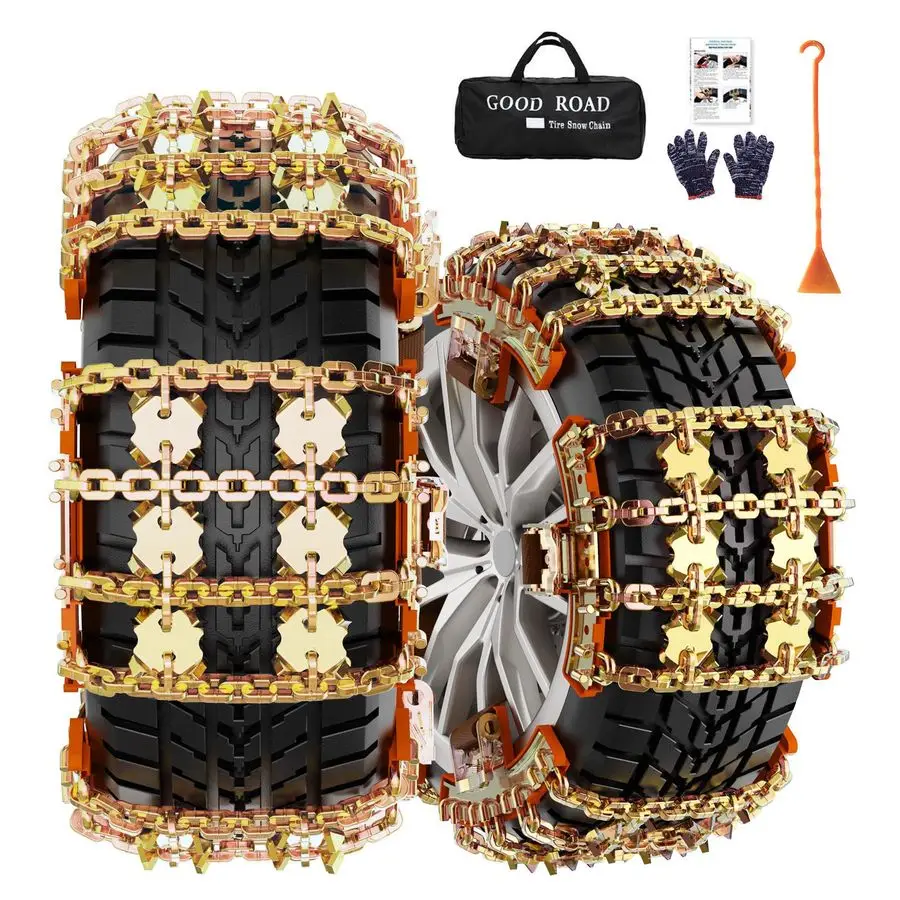 

Tire Chains for Cars SUV Pickup, AntiSkid Winter Emergency Traction Chains for Ice and Snow, Fit Tire Width 185265mm,6PCS