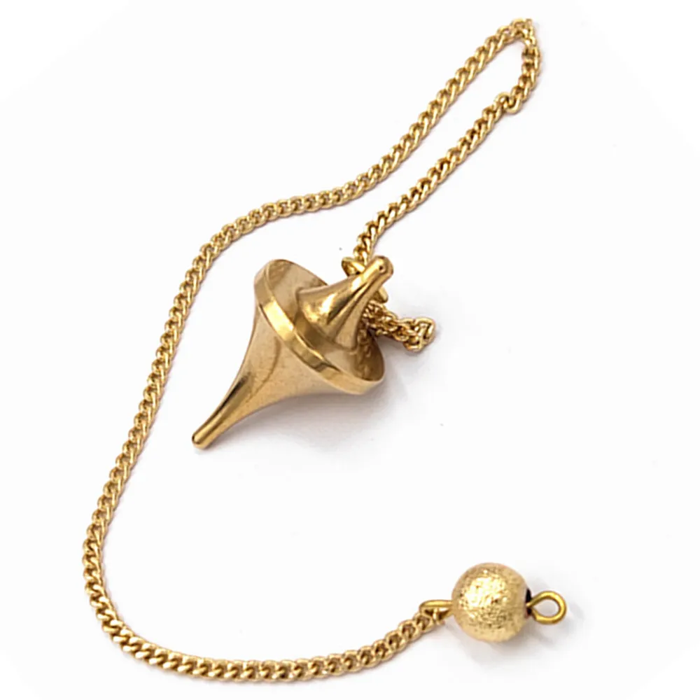 Pendulum for dowsin Healing Pyramid Reiki Copper Metal Pendant Charms Chrome Rose Gold Color Fashionable With Chain