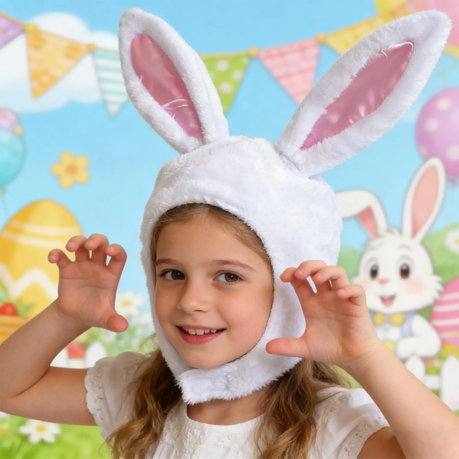 

Забавная шляпа с кроличьими ушками, праздничный костюм, аксессуар для женщин и девочек, теплые шапки, нарядное платье, головной убор, реквизит для фотосессии