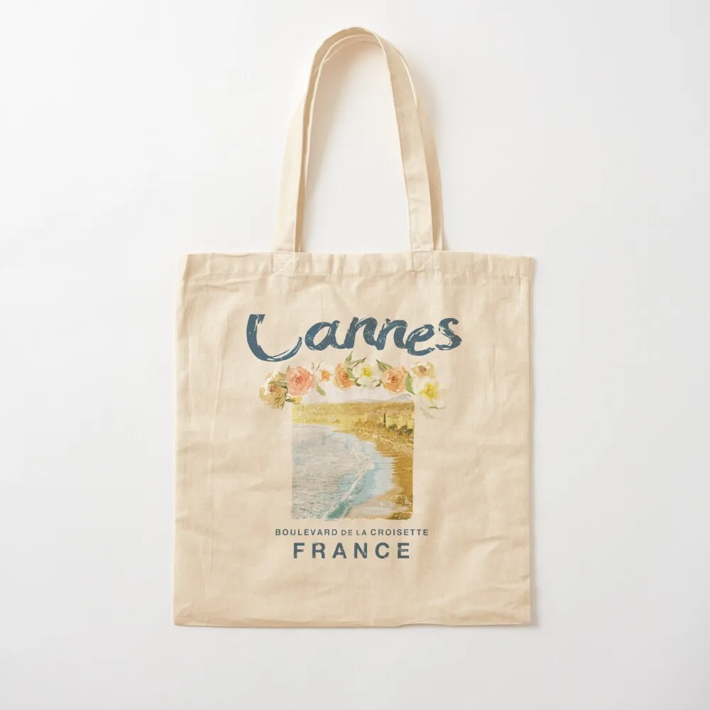 

Cannes France French Riviera Floral Vintage Tote Bag Customizable tote bag Shopper bag eco pack Cloth