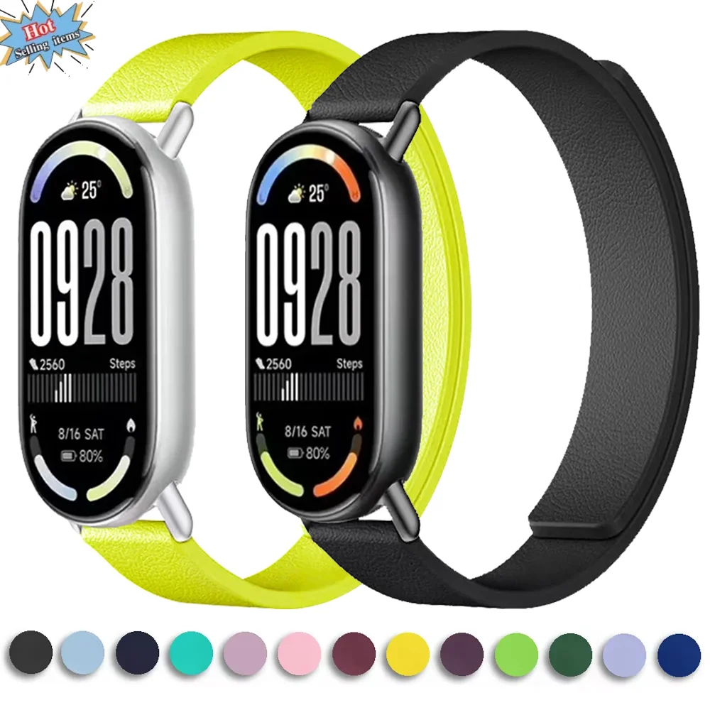 Silikon-Schlaufenarmband für Xiaomi Mi Band 10 9 8, magnetisches Armband, bequemes Armband Correa für Xiaomi Band 10 Sportarmband