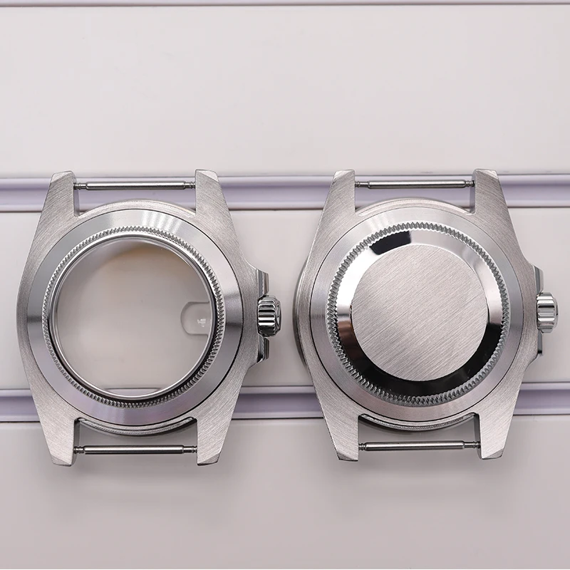 실버 40mm 시계 케이스 사파이어 크리스탈 스크류 크라운 Nh35/34/36/38 Eta2824 PT5000 미요타 8215 무브먼트 28.5mm 다이얼 서브마리너용