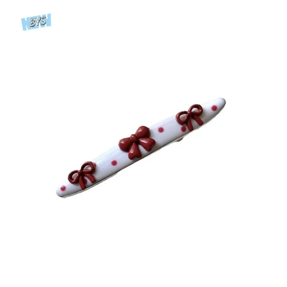 

Sweet Bowknot Bow Hair Clip Polka Dot Cute Rhinestone Cherry Hairpin Headdress Red Cute Hair Clip Girl