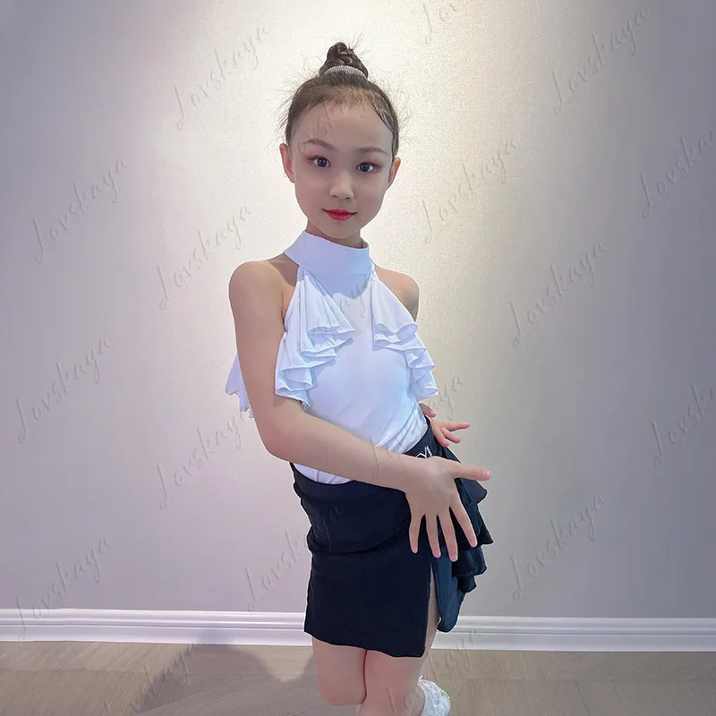 

Костюмы для латинских танцев, элитные новые летние костюмы для тренировок для девочек, детские танцевальные костюмы