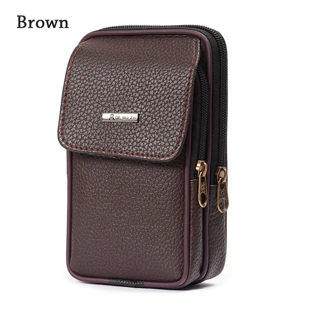 

Casual Travel Sport PU Leather Phone Pouch Small Waist Bag Bum Belt Pack