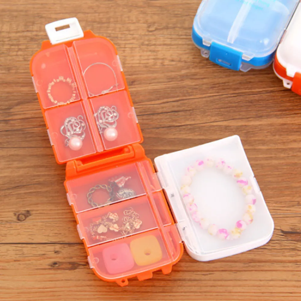 8 Compartment Portable Pill Box Plastic Medicine Storage Container Healthy Dustproof Organizer for Seniors Travel