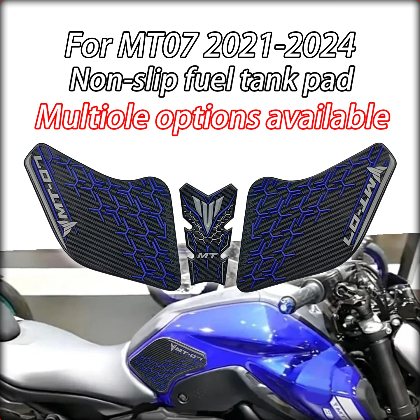 

For Yamaha MT-07 MT07 FZ-07 MT 07 2021 2022 2023 2024 Motorcycle Stickers Fuel Tank Traction Pads Knee pad Side Sticker Tank pad