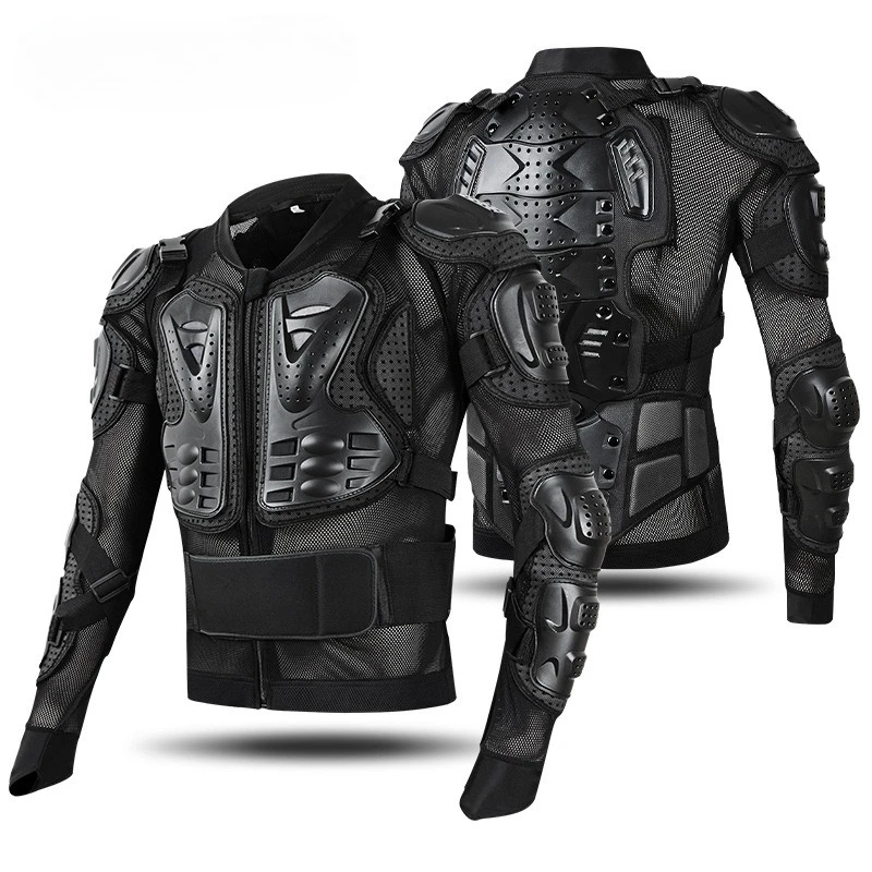 オートバイの防具-ネックガードなし-胸部肘部腰部保護-オフロードライディング用オートバイ装備