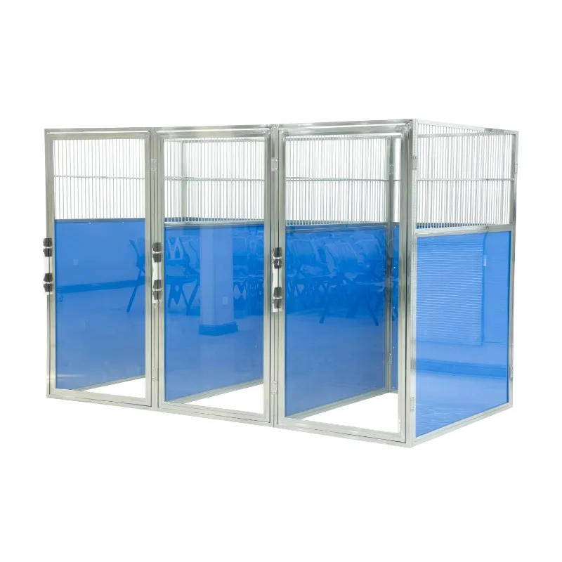 Commercial veterinary cage tempered glass 304 stainless steel dog house