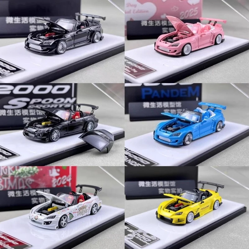 1-64honda-s2000-rocket-rabbit-spoon-christmas-brand-new-stock-alloy-die-cast-static-miniature-car-simulation-model-collection