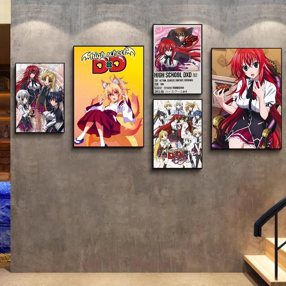 High School DxD Anime Posters Sticky HD Quality Wall Art Retro Posters for Home Kawaii Room Decor