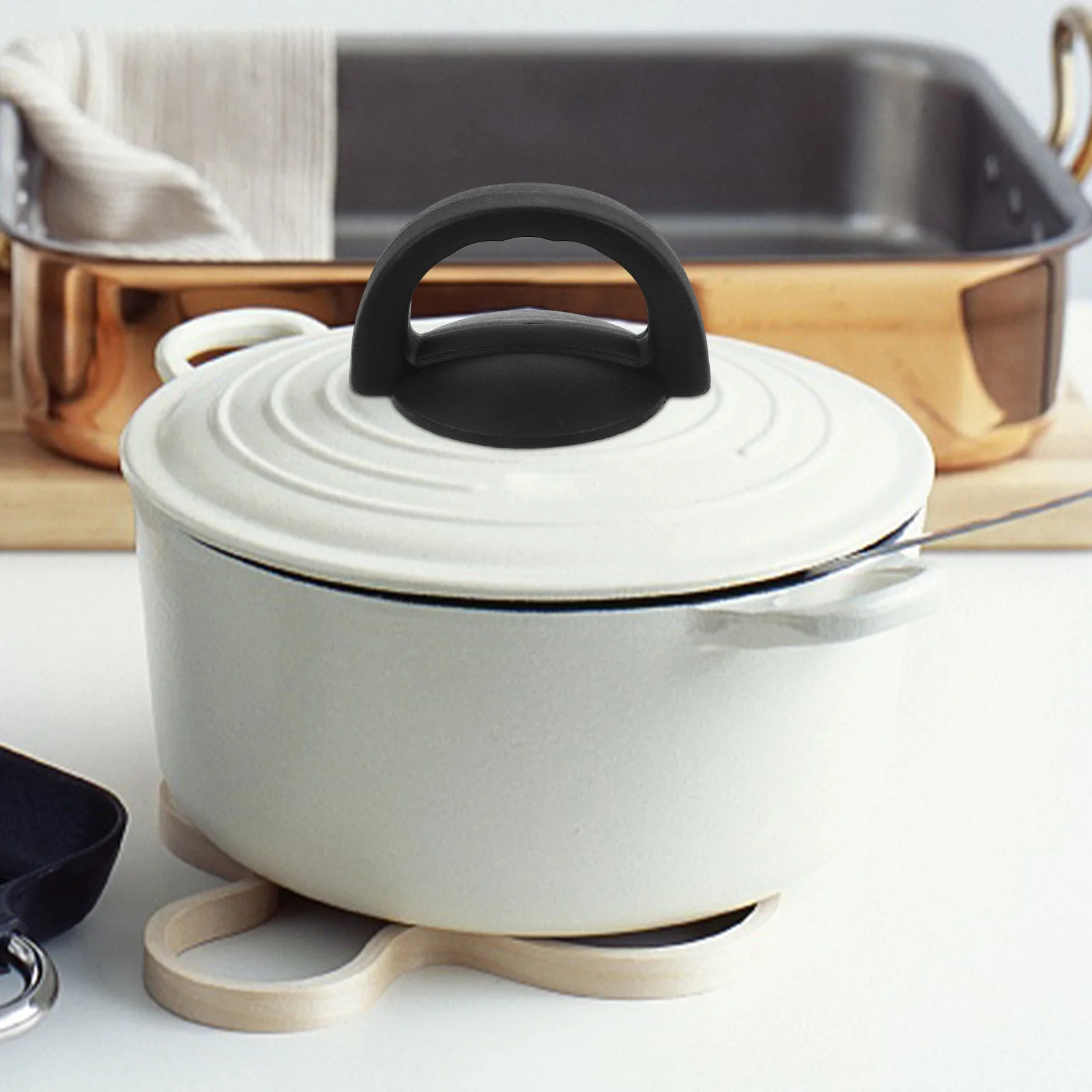 

4Pcs Compact Sturdy Pot Lid Handles Universal Design Easy Grip Non Slip Hot Cover Preventer Accessories Universal Pot Lid