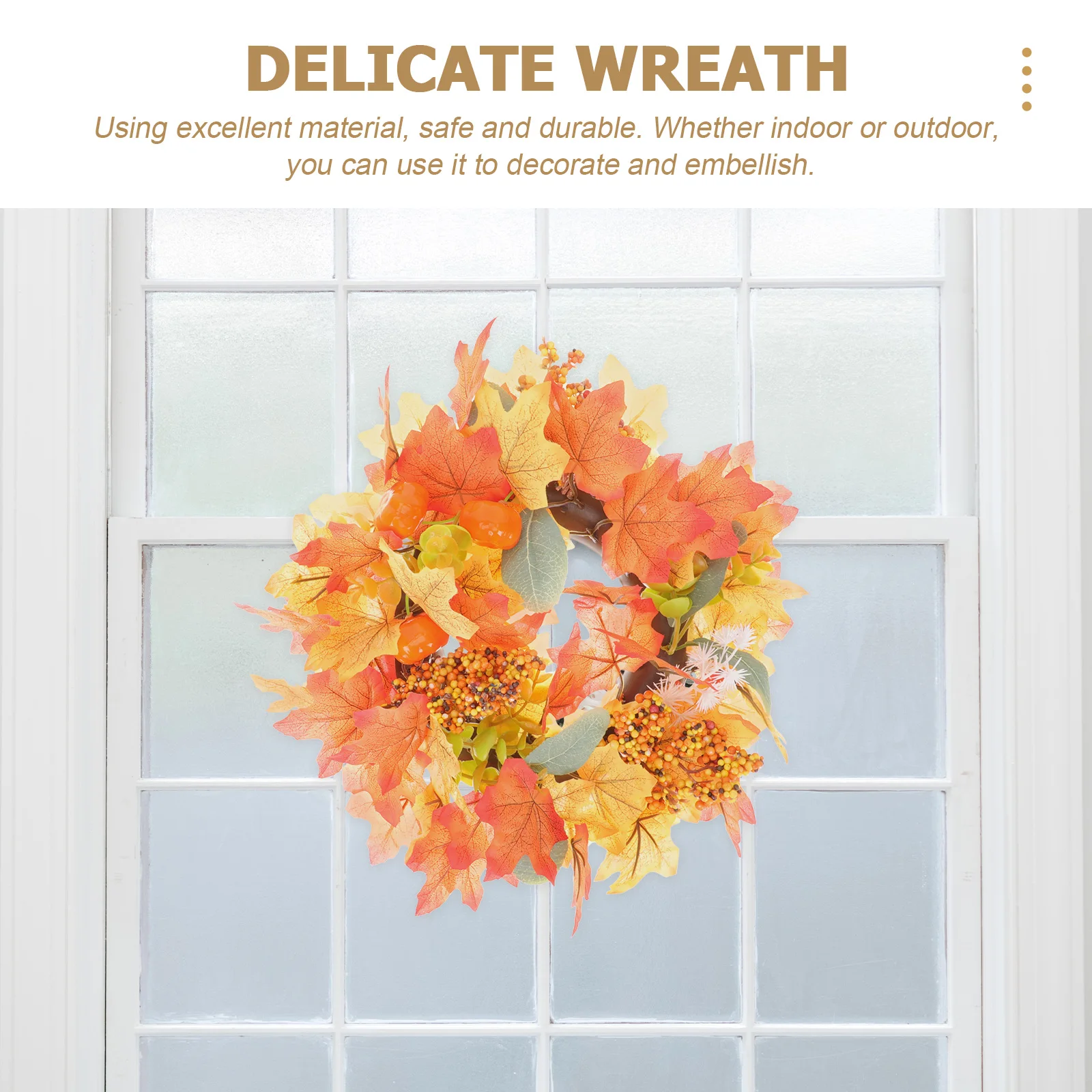 

Pumpkin Wreath Memorable Party Decoration Outdoor Berry Colorful Front Plastic Wreaths Festival