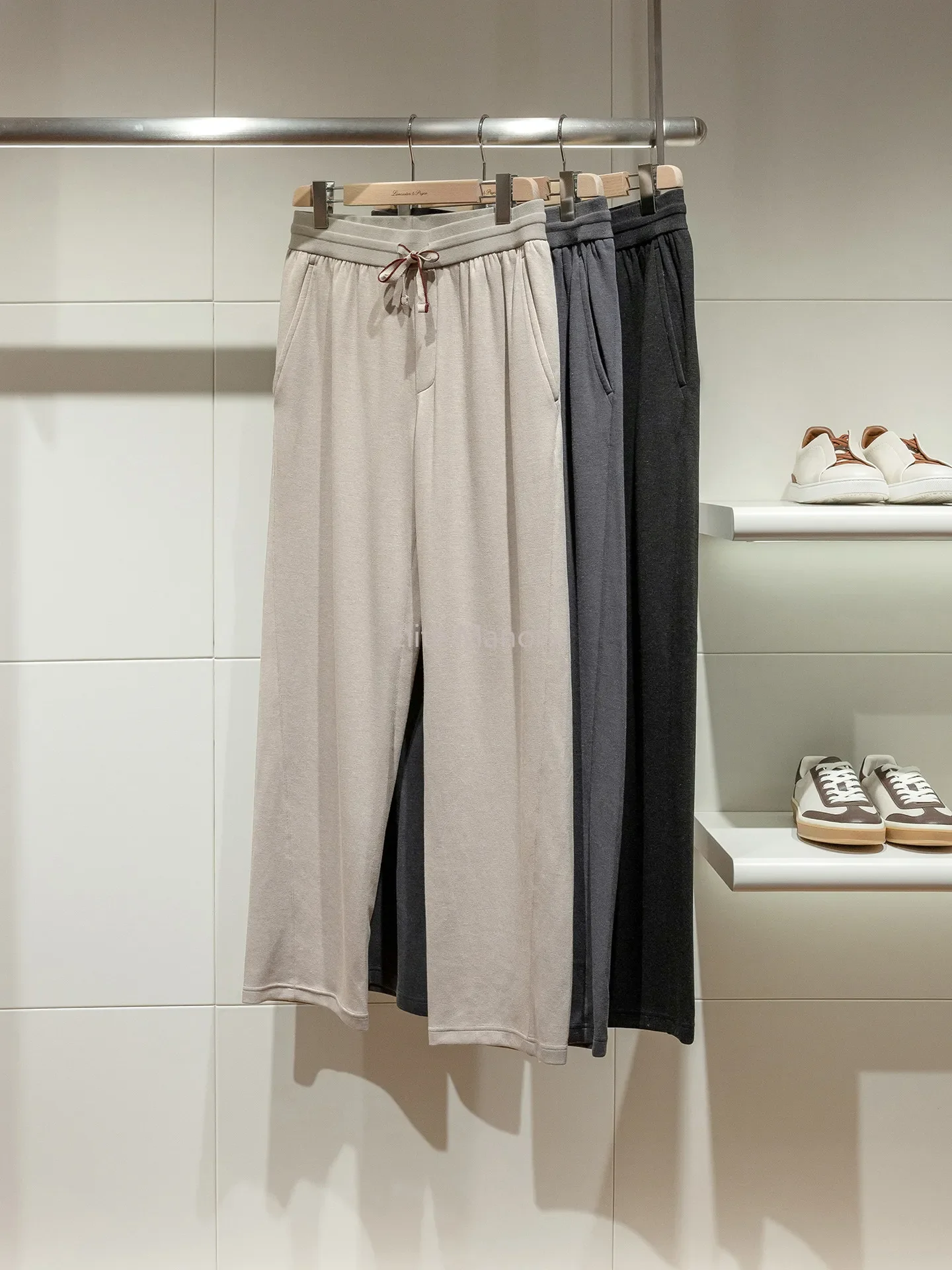 [Old Money Slack] Lyocell hemp fabric, comfortable and breathable, loose straight scimitar casual pants