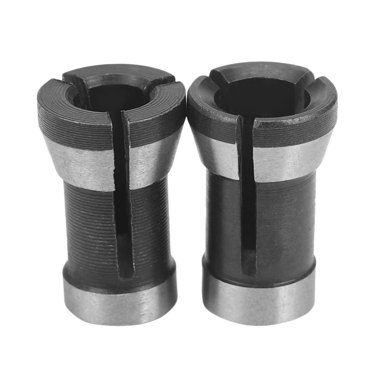 HOT! 2Pcs High Precision Collet Chuck Set 6.35Mm 8Mm Engraving Trimming Machine Electric Router For Machinery Manufacturing