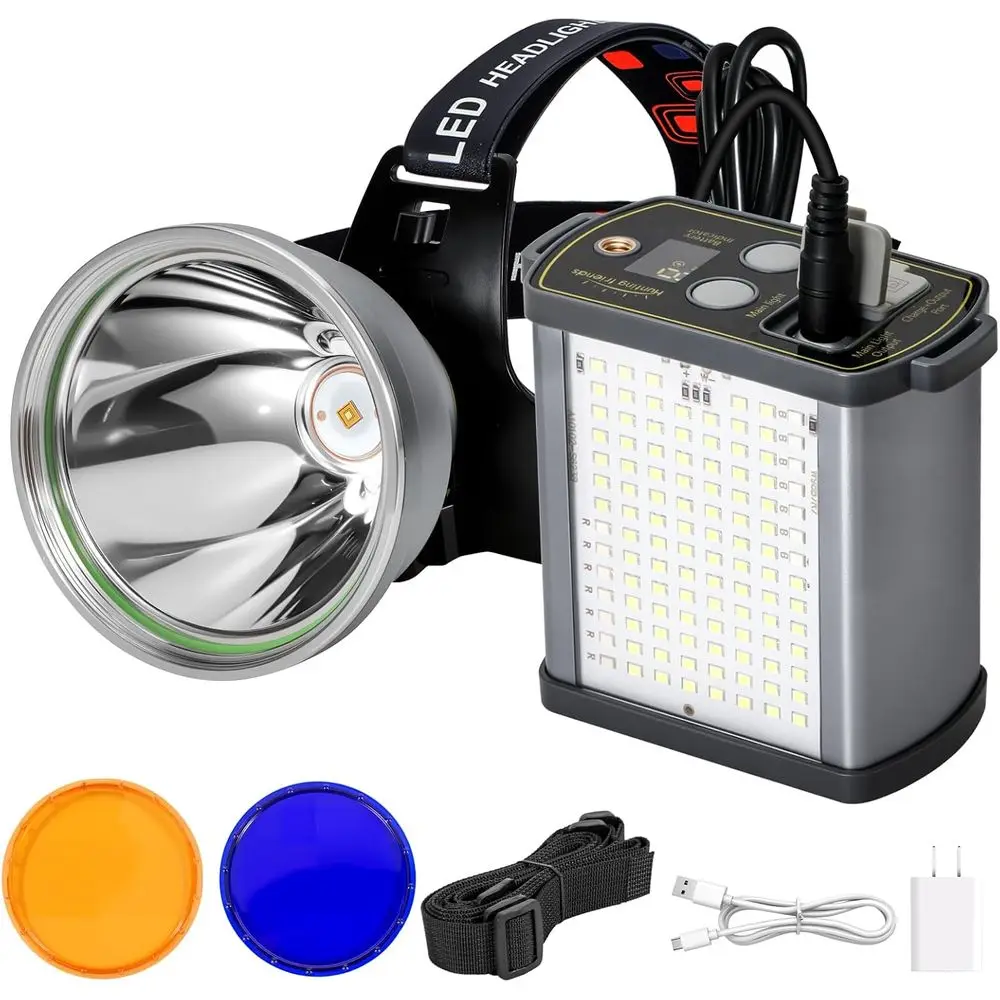 

30W High Lumens Rechargeable LED Lamp, 15000mAh Ultra Bright Waterproof Light with Alloy Housing and Side Light, Ideal for Campi