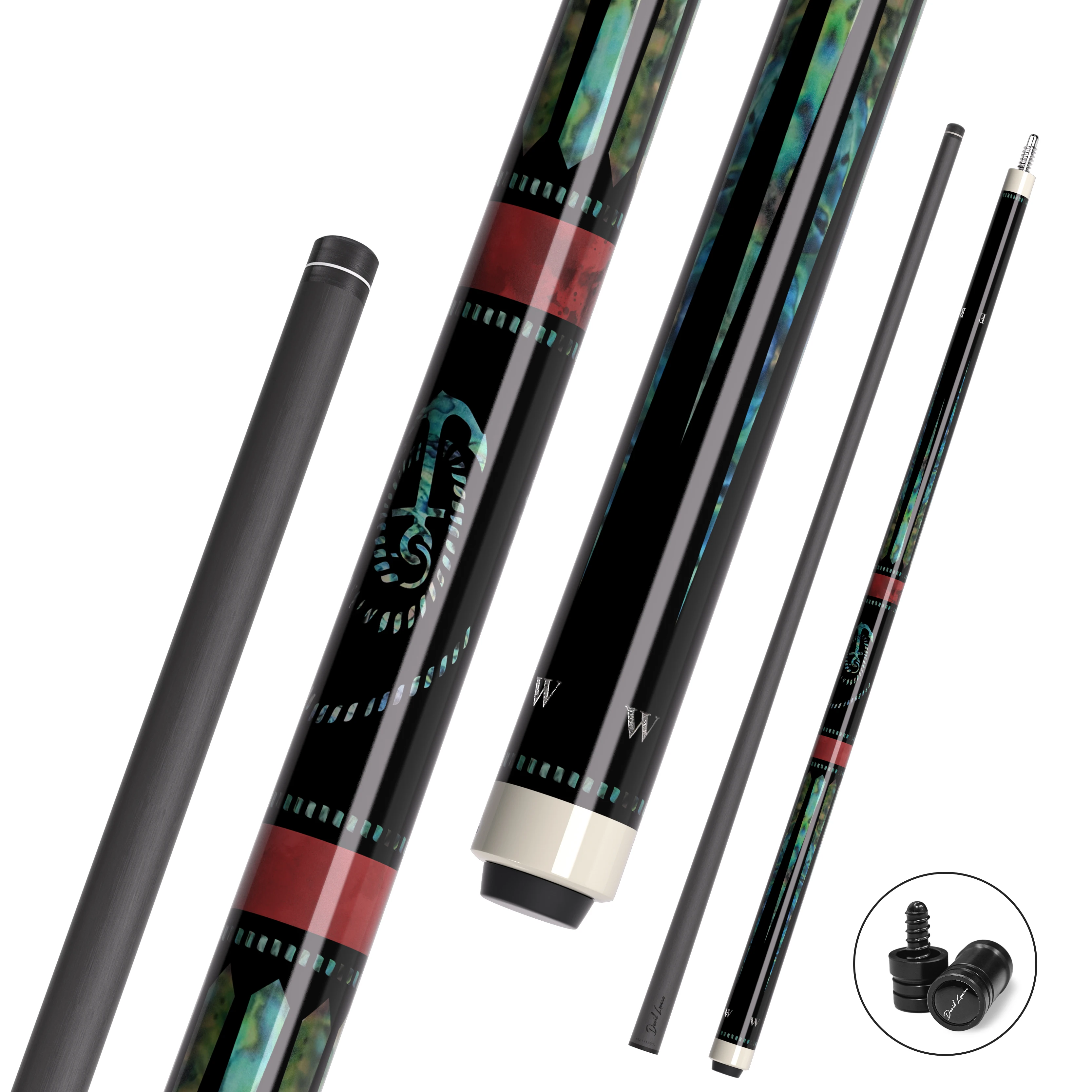 DAVID LOMAN Carbon Fiber Pool Cue 58in 19oz