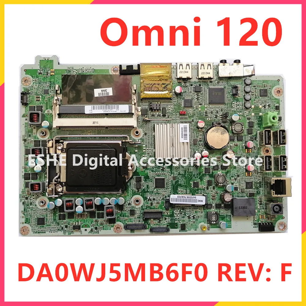 DA0WJ5MB6F0 For HP Omni 120 Laptop Motherboard 646908-003 665465-001 LGA1155 H61 Mainboard DDR3 100% Tested Fully Work
