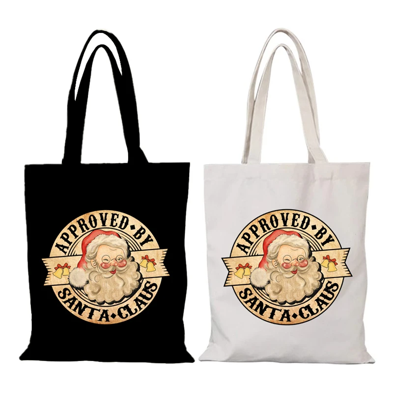 Personalized Bag New Year Gift Women's Shoulder Bag Merry Christmas Handbags Cloth Bags Sac De Courses Tote Eco Shopper Woman