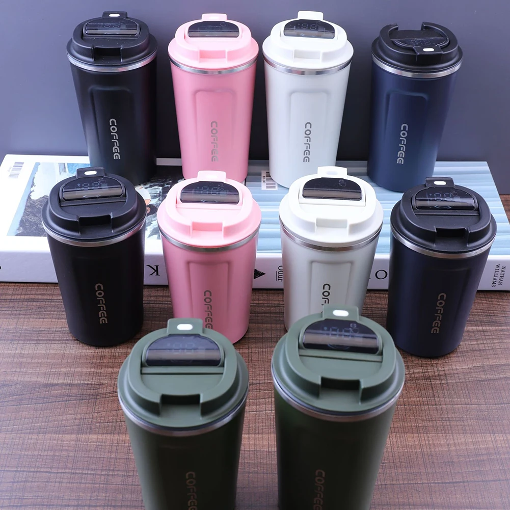 510ml Thermos Coffee Mug Water Bottle Stainless Steel Temperature Display Vacuum Flask Smart Thermal Coffee Cup For Outdoor