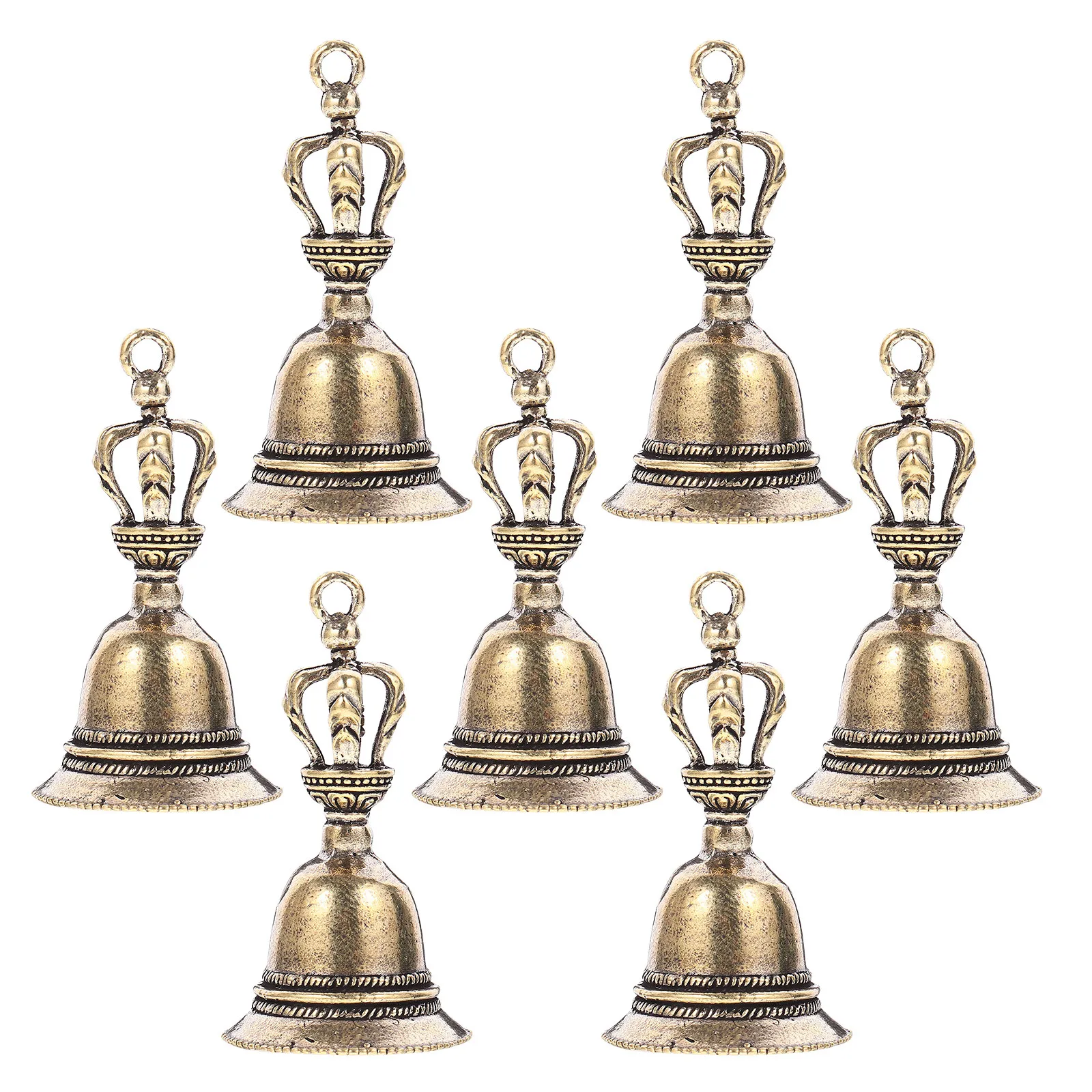 

Набор из 7 винтажных латунных колокольчиков-подвесок: буддийские колокольчики-талисманы для фен-шуй, украшения для рукоделия, декор для автомобиля, подвеска-колокольчик для защиты от негативной энергии