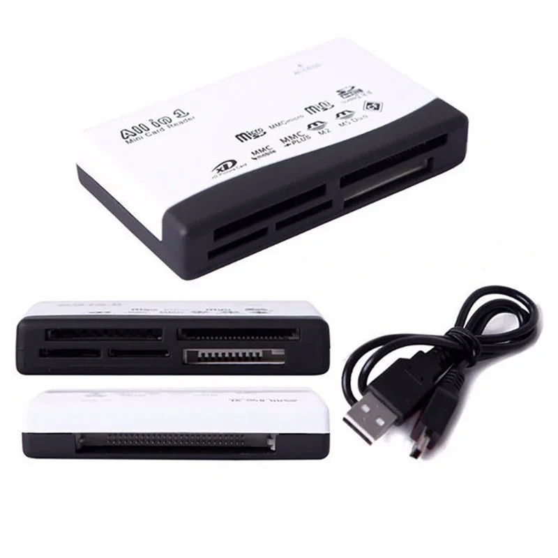 USB Multi-Card Reader Plug N for Play for Apple and for Windows Compatible, Powered by USB, Supports CF/SD/SDHC/SCXC/for