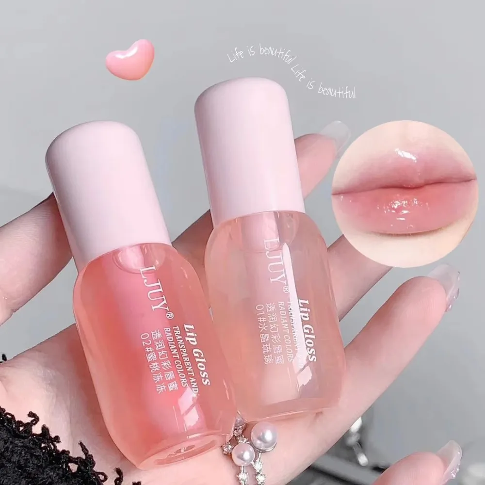 Hydrating Transparent Fruit Crystal Jelly Lip Oil Glass Lip Gloss Lips Care Lip Serum Makeup Cosmetics Plumping Clear Lip