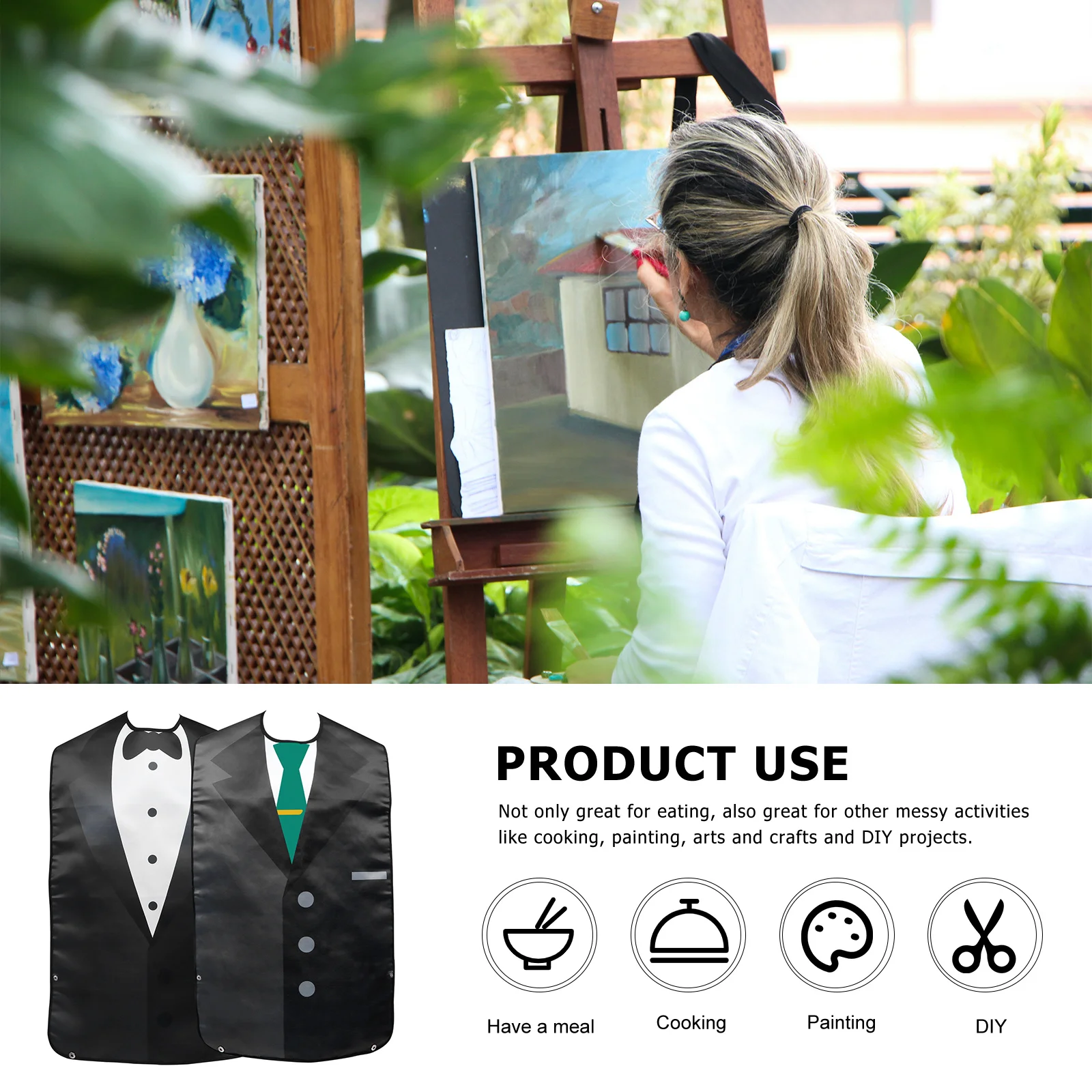 

2Pcs Adult Bib Large Size Adult Suit Apron Soft Dining Bib for Seniors Elderly Clothing Protection Mealtime