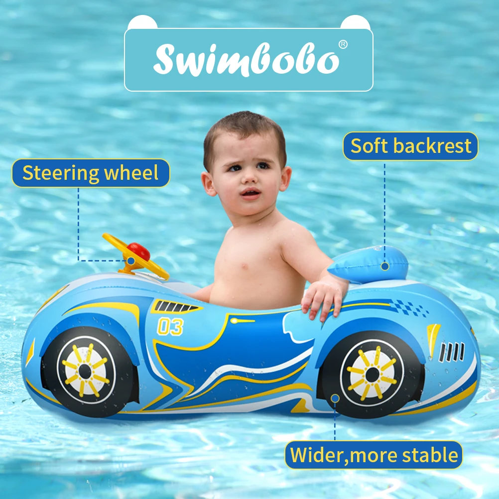 Kid Car Swimming Seat Float Ring Inflatable Infant Floating for Summer Swim Boat Circle Bathing Pool Water Toy