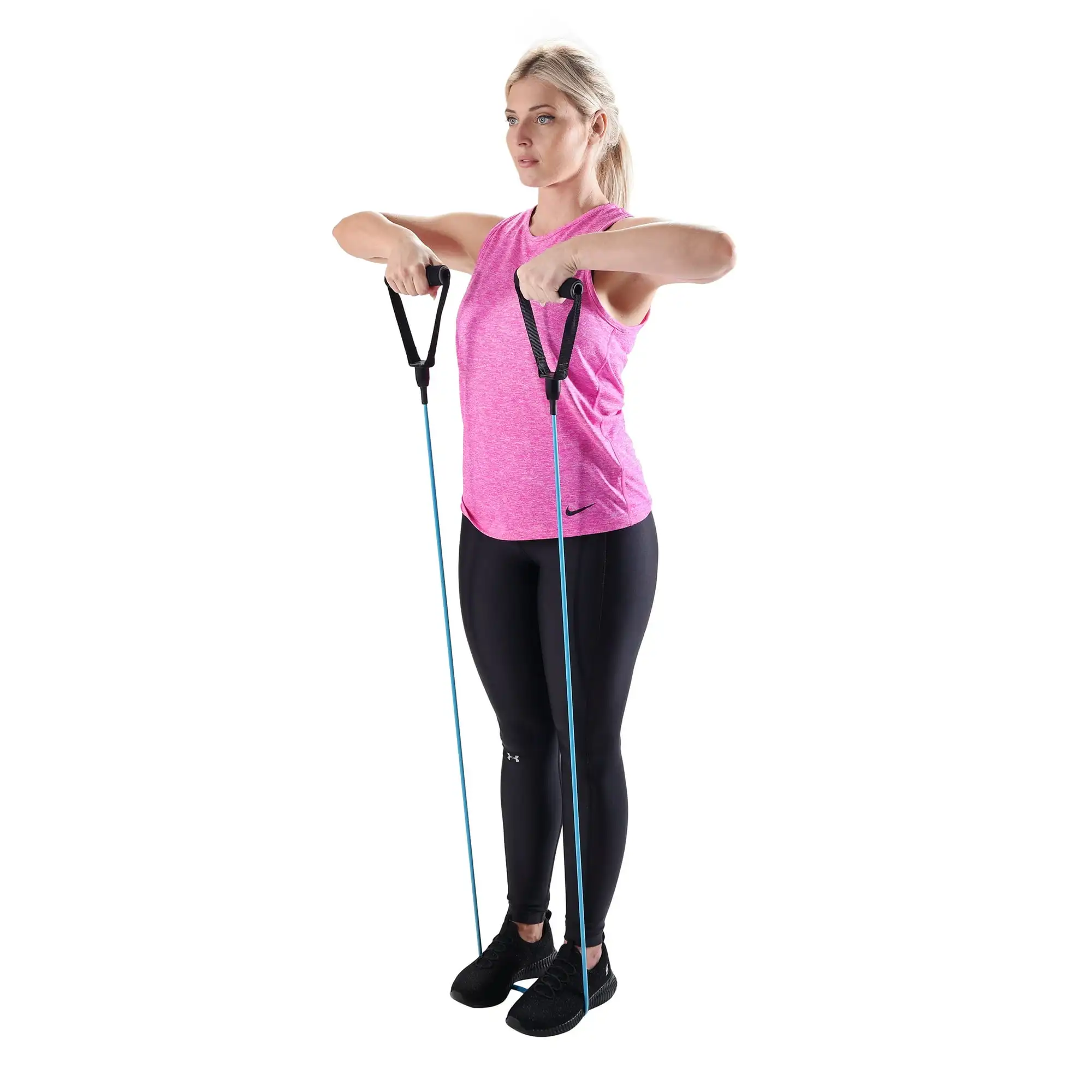 

(2 pack) Athletic Works Resistance Tube Exercise Band, Light Resistance, Blue