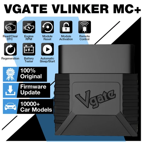Автомобильный диагностический сканер Vgate vLinker MC + ELM327 Bluetooth 4,0 OBD 2 OBD2 ELM 327 wifi для Android/IOS, автомобильный инструмент