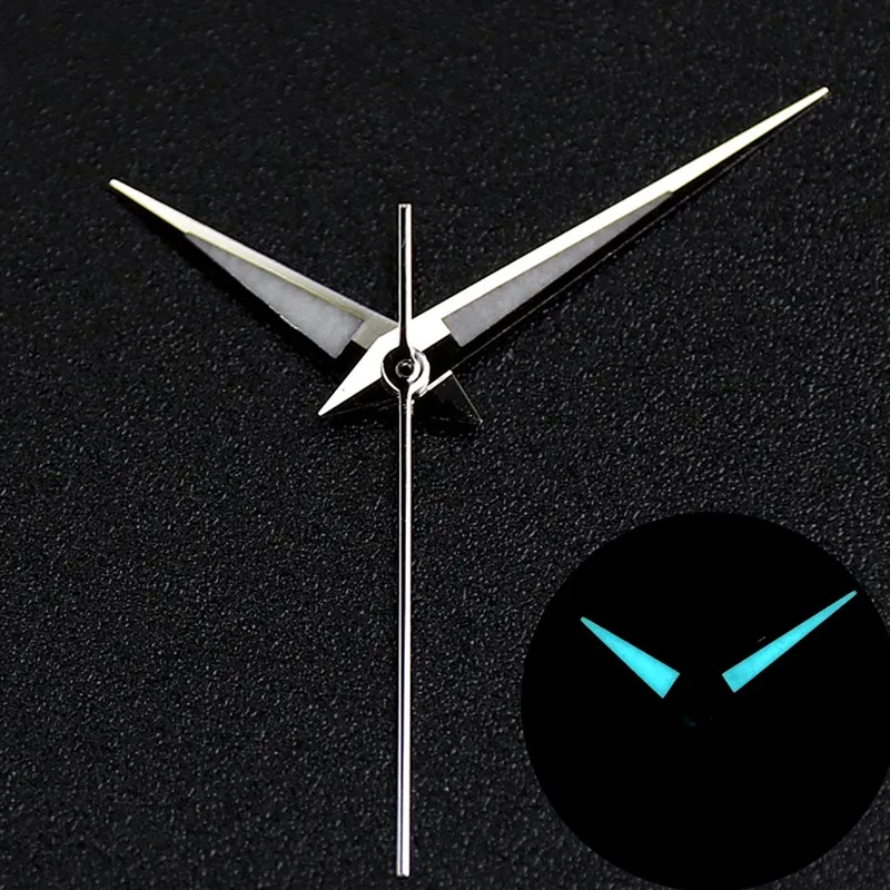 Neue hochwertige uhrzeiger poliert mit blau grün japan luminen für nh35 nh36 nh34 werk skx007 montage modul teil mods