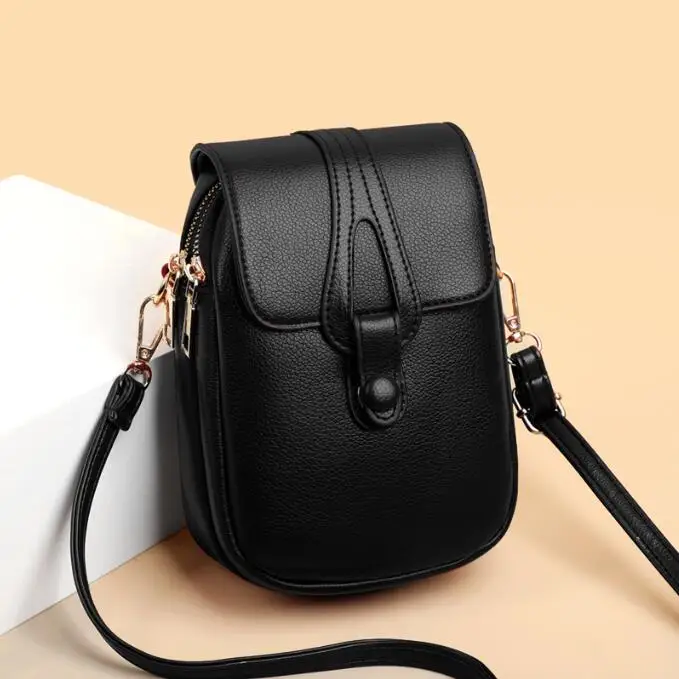 

NEW Simple Design PU Leather Crossbody Shoulder Bags for Women Handbags and Purses Ladies Mobile Phone Satchels