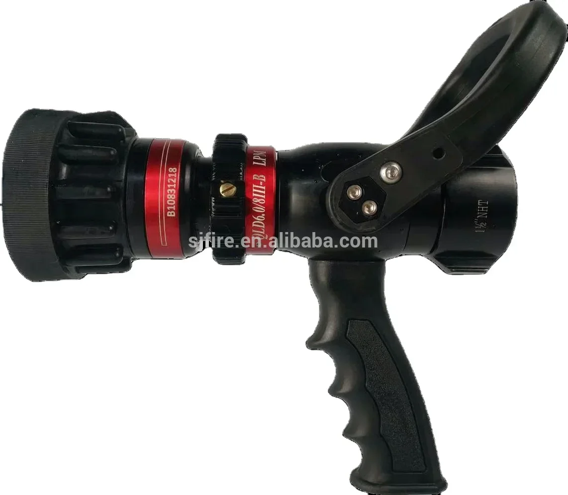 Red black Colour Selectable Flow Pistol Grip Jet Spray fog nozzle 3-position for fire hose nozzle