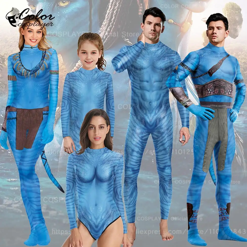 

Color Cosplayer Avatar Cosplay Costume Carnival Alien Set Catsuit Adult Clothe Bodysuit with Tail Jumpsuit Festival Party Outfit