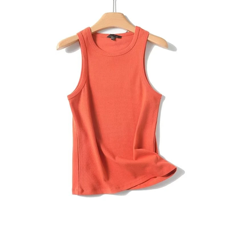 Maxdutti Nordic Minimalist Solid Colors Tank Tops Fashion Sexy Basic Knitted Camisole Summer T-shirts Women