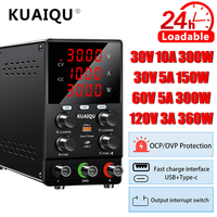 KUAIQU Latest Upgrade Variable DC Adjustable Power Supply Lab 30V 10A Switching Regulated Bench Power Supply Optional OCP OVP