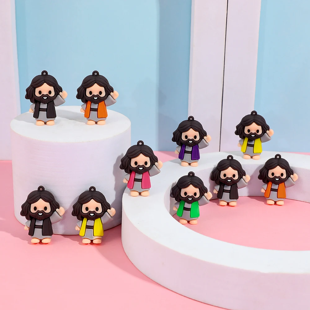 25 قطعة/50 قطعة تماثيل يسوع المصغرة البلاستيكية منضدية شخصيات دينية عيد الميلاد عيد الفصح هالوين حفلة هدية زينة #2