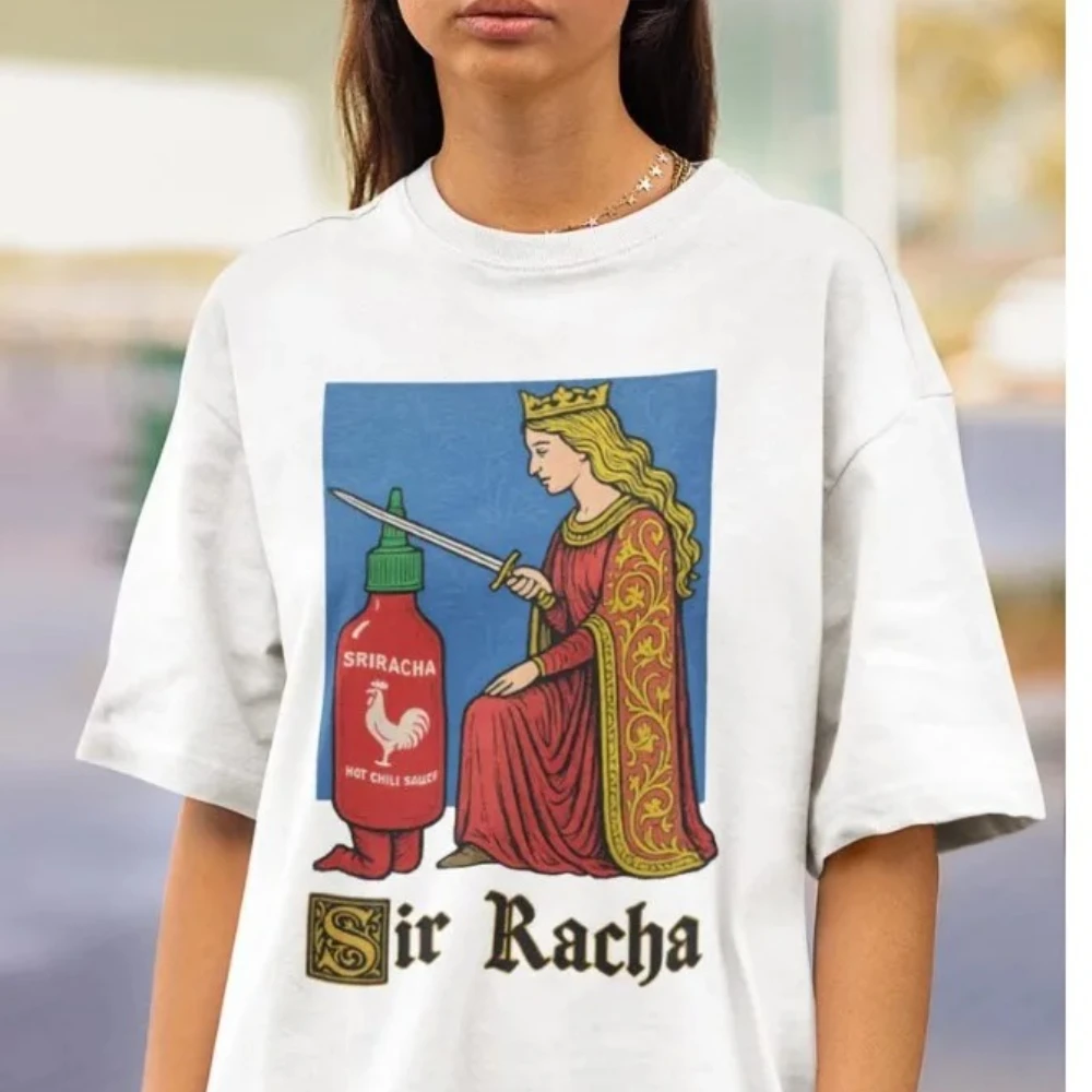 Sir Racha Man Woman Tshirt Sriracha Tshirt Medieval Art Tee Sriracha Fan Merch Retro Medieval Shirt Graphic T Shirts Streetwear
